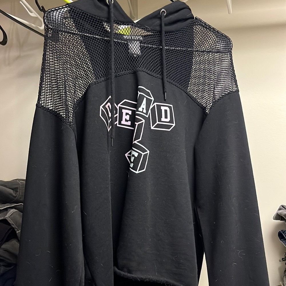 Hot topic fishnet hoodie M medium